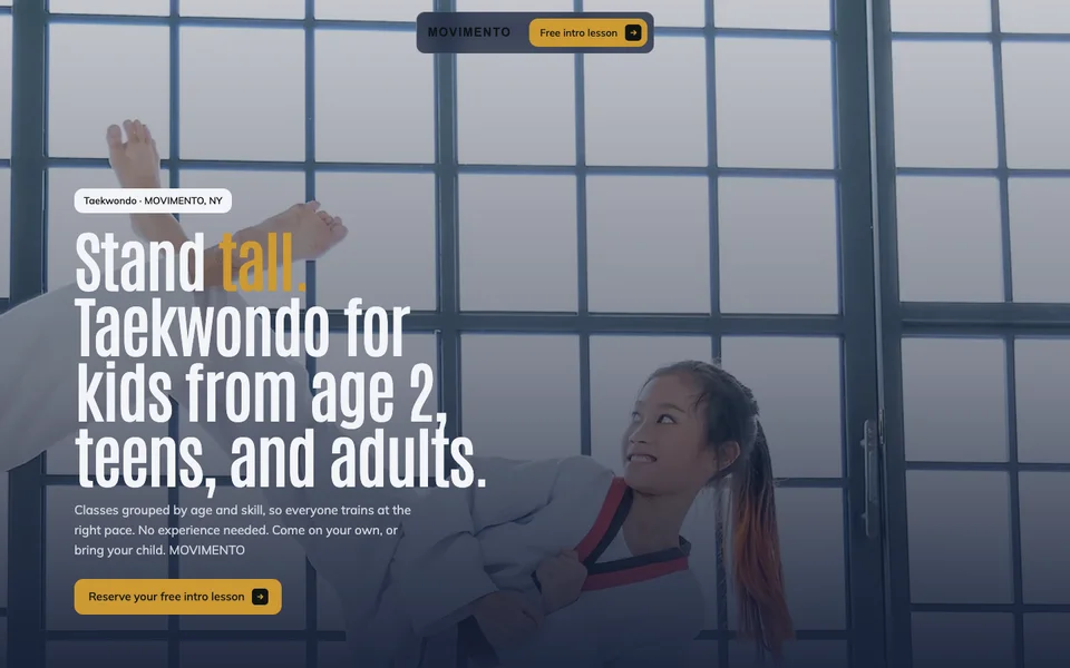 Prévia de landing page de esportes e aulas